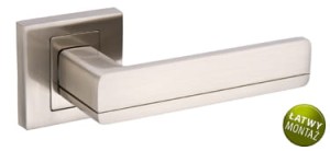 KLAMKA PLATON KPL 300 - ROZETA KWADRAT SATYNA