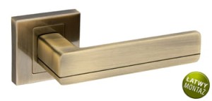 KLAMKA PLATON KPL 400 - ROZETA KWADRAT PATYNA