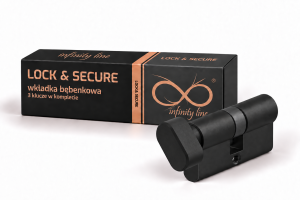 WKŁADKA INFINITY LINE Z GAŁKĄ 30/30G mm - CZARNY