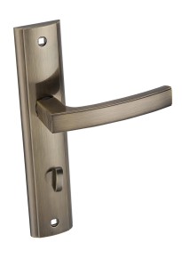 KLAMKA HERMES KHR 413 DŁUGI SZYLD WC PATYNA